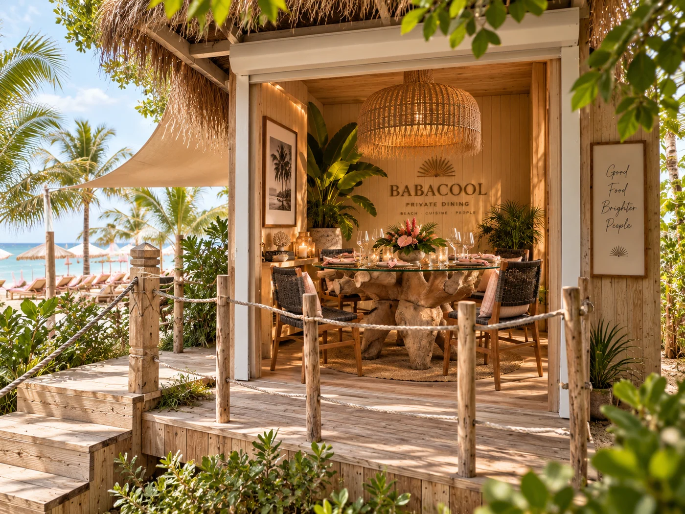Cabana Caraïbes and its beachfront terrace