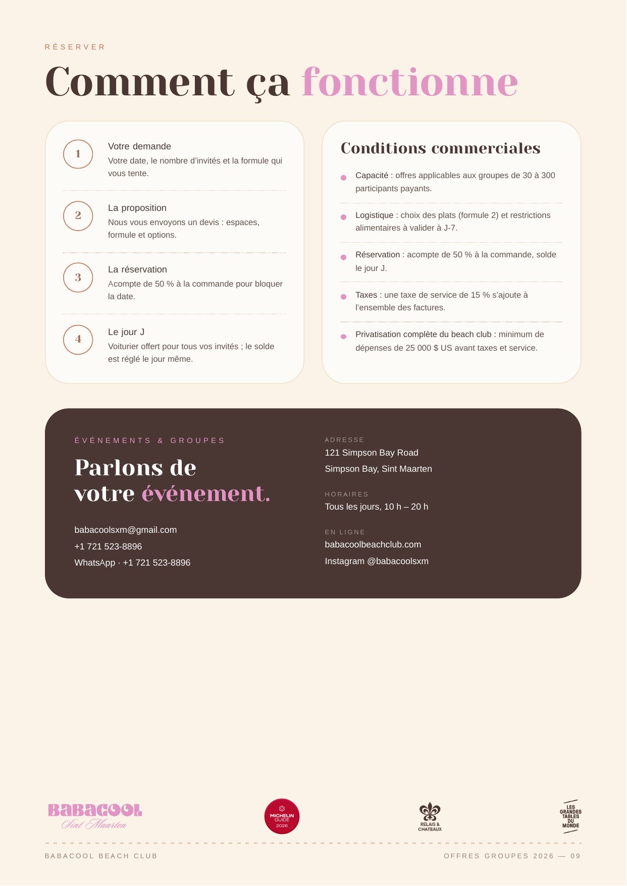 Page 9 du dossier Événements et Privatisations Babacool